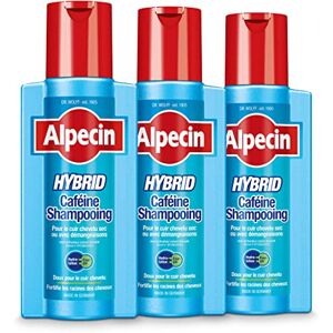 Alpecin Hybrid Caféine Shampooing 3x 250 ml Shampoing homme antipelliculaire   Shampoing anti chute de cheveux homme   Shampoing cheveux sec homme   Cheveux traitement calvitie - Publicité