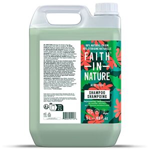 Faith In Nature , Shampooing Naturel à l'Aloe Vera, Régénérant, Vegan & Cruelty Free, Sans parabènes & SLES, Pour cheveux normaux à secs, Recharge de 5L - Publicité