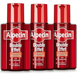 Alpecin Double Effet 3 x 200 ml Shampoing homme antipelliculaire   Shampoing anti chute de cheveux homme   Shampoing cheveux gras   Cheveux traitement calvitie - Publicité
