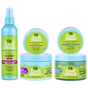 Juste pour moi Curl Peace Tender Head Detangling Treatment 12oz with Ultimate Detangling Shampoo & Conditioner 12oz - Publicité