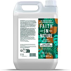 Faith In Nature , Après-shampooing Naturel à la Noix de Coco, Hydratant, Vegan & Cruelty Free, Sans parabènes & SLES, Pour cheveux normaux à secs, Recharge de 5L - Publicité