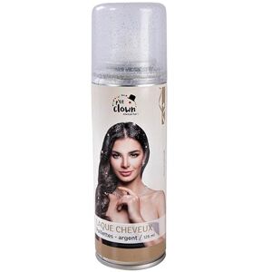 Bombe en Spray aérosol Laque pour Cheveux Argent avec Paillettes 125ml (x1) REF/72520 argenté - Publicité