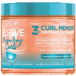 L'ORÉAL Paris Gel Coiffant Hydratant 3 Jours Curl Memory pour Cheveux Bouclés Boucles Hydratées Huile de Ricin Sans Silicone Elseve Dream Long Curls 400 ml - Publicité