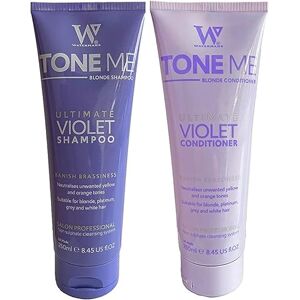 Watermans Purple Shampoo Plus Après-shampoing violet et trousse de maquillage gratuite, shampooing violet et après-shampoing pour cheveux blonds – Élimine rapidement les tons jaunes - Publicité