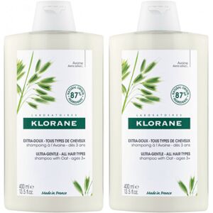 Klorane shampoing à l'avoine extra-doux 2x400ml - Publicité