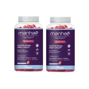 Manhae Pack Gummies Chute de Cheveux Force Vitalite 2x60uts