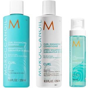 Trio Boucles : Shampooing 250 ml + Conditionneur 250 ml + Spray redynamisant 160 ml Moroccanoil - Publicité