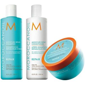 Moroccanoil Trio Réparation : Shampooing 250 ml + Conditionneur 250 ml + Masque 250 ml Moroccanoil