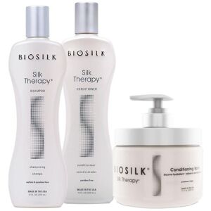 Biosilk Cure Shampooing + Conditionneur + Baume Silk Therapy Biosilk