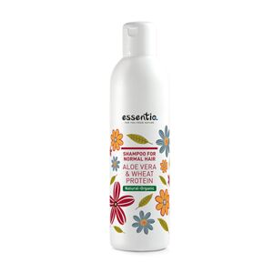 Essentiq Shampooing naturel pour cheveux normaux - aloe vera et protéines de blé, 250 ml