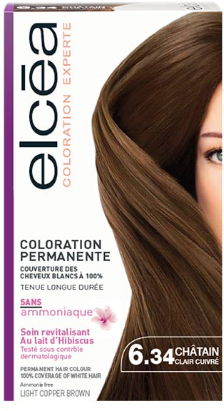 Elcea Coloration Permanente Chatain Clair Cuivre N6.34