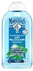 Le Petit Marseillais Shampooing Anti-Pelliculaire Infusion Huiles Essentielles et Menthe Bio - 250 ml - Flacon 250 ml