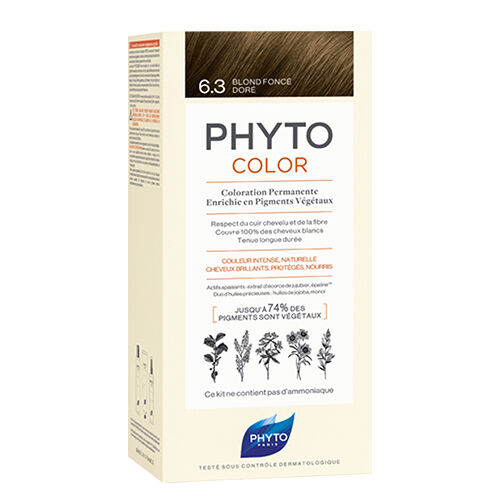 Kit Coloration Permanente 6.3 Blond Foncé Doré PHYTOCOLOR