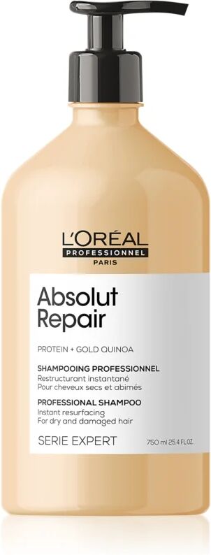 L’Oréal Professionnel Serie Expert Absolut Repair Gold Quinoa + Protein Deeply Regenerating Shampoo for Dry and Damaged Hair 750 ml