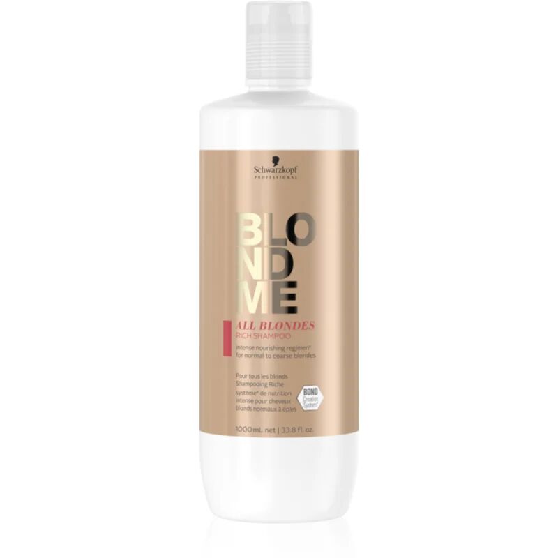 Schwarzkopf Professional Blondme All Blondes Rich Nourishing Shampoo For Coarse Hair 1000 ml