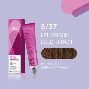 Londa Colore per capelli in crema permanente Extra Rich 5/37 Marrone Chiaro Marrone Oro, tubo 60 ml