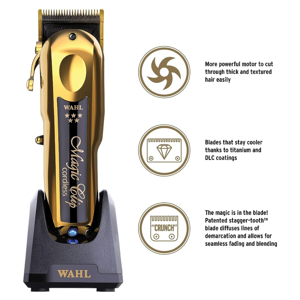 Tosatrice Wahl Magic Clip Cordless Gold Omaggio Lubrificante Wahl