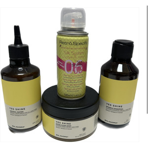 Kit Yes Shine Shampoo 250 Ml,Mask 250 Ml,Water Balm 200 Ml In Omaggio Spray Lucidante Retro'100 Ml