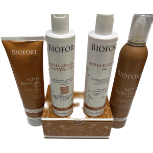 Kit Alpha Keratine Biofort Composto Da Crema 250 Ml Mousse Ravviva Ricci Alpha Keratin Oil 250 Ml Piu' Scatola Fiali Da 20 Pzx10ml  Alpha Keratin Oil