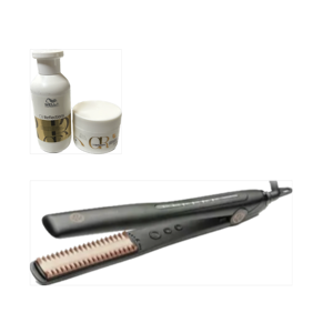 Piastra Retro.Coiffeur Comb Hair Straightener Piu'Shampoo Wella Oil Reflections 250 Ml E Maschera 150 Ml