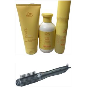 Kit Mare Con Shampoo Wella Sun 300 Ml Conditioner 250 Ml Spray Corpo Capelli 150ml Piu' Spazzola Riscaldanre Retro' Coiffure Super Professional Salon Brushing Styler In Omaggio Borsa Mare Wella