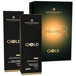 MONACELLI Gold20 Kit Lifting Effect Goldenoil 50 Ml + Intragold 10 Ml Trattamento Intensivo Capelli