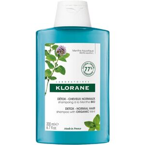 Pierre Fabre Klorane - Shampoo Detox Menta Acquatica Bio 200ml per una Pulizia Profonda