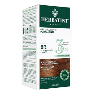 Antica Erboristeria Herbatint 8R Biondo Chiaro Ramato - Tintura Capelli Gel Permanente 300 ml - Riflessi Ramati e Luminosità Dorata