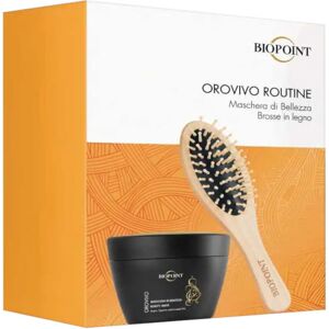 Biopoint Orovivo Maschera di Bellezza + Brosse in Legno 200 ML Maschera Capelli + Spazzola in Legno