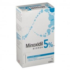 Laboratoires Bailleul Minoxidil Biorga 3 Flaconi 5% - Soluzione Cutanea anticaduta 60 ml