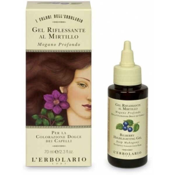 i colori dell'erbolario gel riflessante al mirtillo (mogano profondo) per la colorazione dolce dei capelli 70ml