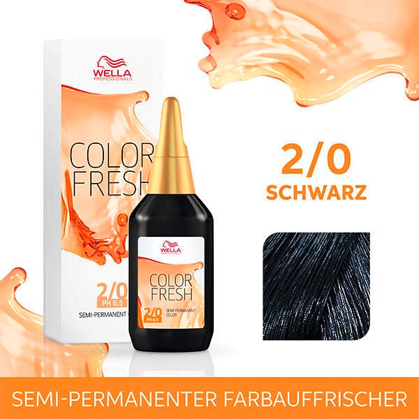 wella color fresh ph 6.5 - acid 2/0 nero, 75 ml