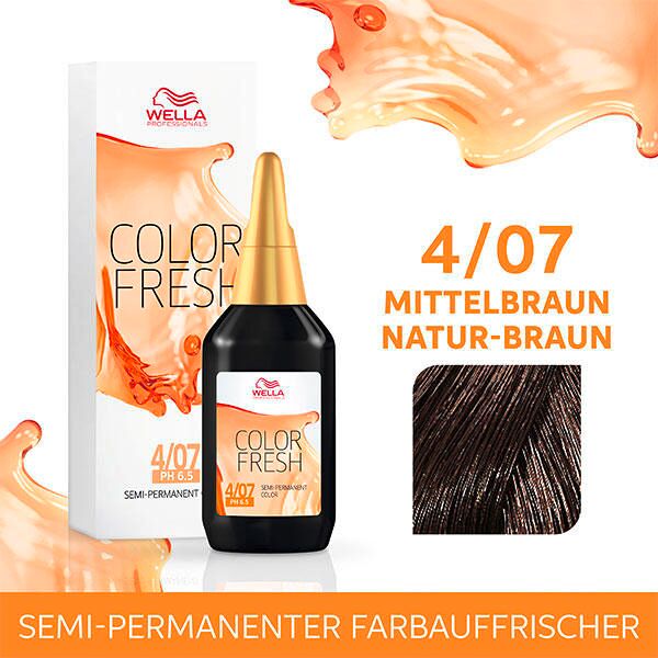 wella color fresh ph 6.5 - acid 4/07 marrone medio, 75 ml