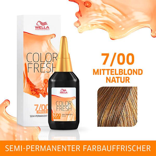 wella color fresh ph 6.5 - acid 7/00 biondo medio naturale, 75 ml