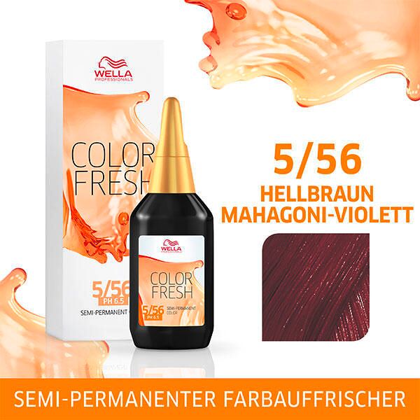 wella color fresh ph 6.5 - acid 5/56 light brown mahogany violet, 75 ml