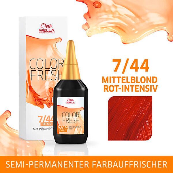 wella color fresh ph 6.5 - acid 7/44 biondo medio rosso intensivo, 75 ml