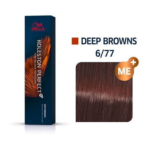 wella koleston perfect deep browns 6/77 biondo scuro marrone intensivo, 60 ml