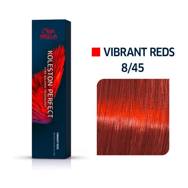 wella koleston perfect vibrant reds 8/45 biondo chiaro rosso mogano, 60 ml