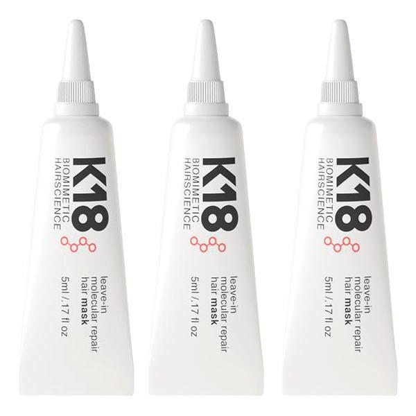 k18 biomimetic hairscience leave-in molecular repair hair mask set 3x5 ml