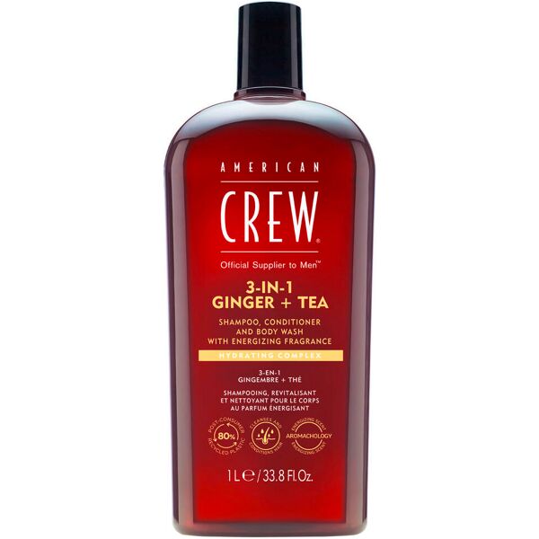 american crew 3in1 ginger & tea shampoo, conditioner & body wash 1 liter