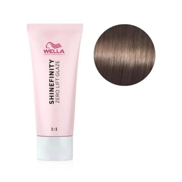 wella professionals wella shinefinity zero lift glaze colorazione demipermanente 60ml, 04/07 castano medio naturale sabbia