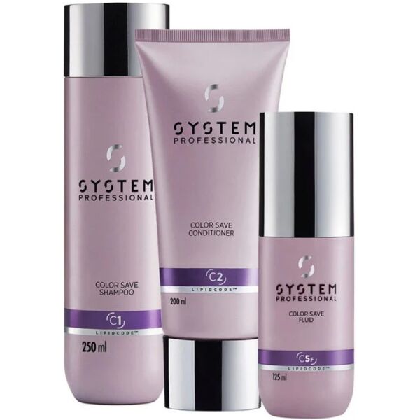 system professional color save kit shampoo balsamo e fluido