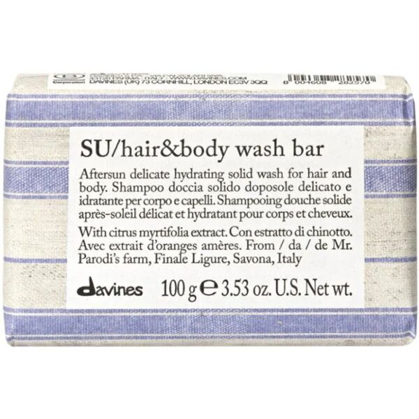 davines su hair & body wash bar doccia shampoo solido 100gr