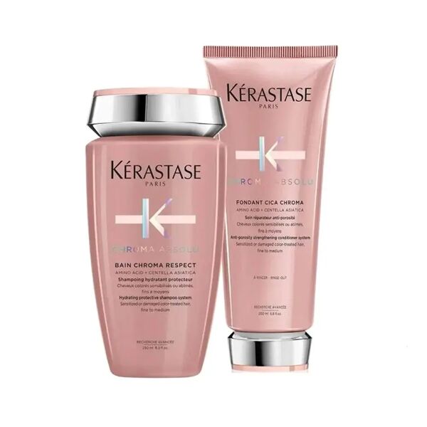 kerastase chroma absolu kit shampoo e balsamo capelli colorati fini