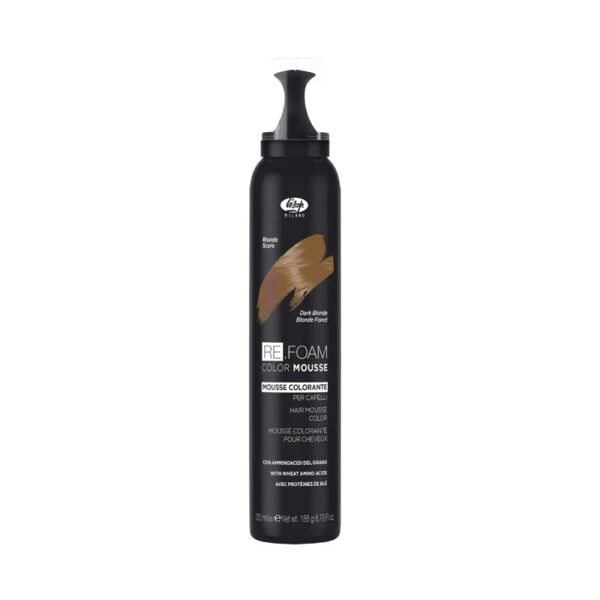 lisap re foam color conditioning mousse colorante temporanea 200ml, biondo scuro