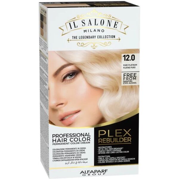 il salone milano plex rebuilder kit colorazione capelli professionale, 12.0 platino puro