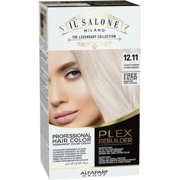 il salone milano plex rebuilder kit colorazione capelli professionale, 12.11 platino argento