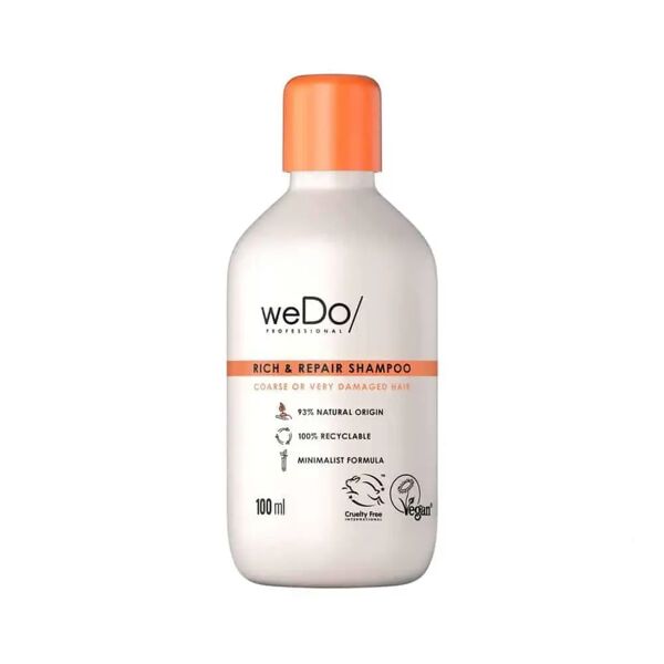 wedo professional wedo rich & repair shampoo bio per capelli danneggiati 100ml