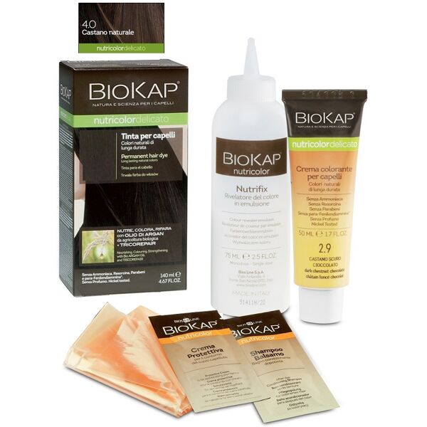 bios line spa biokap nutricolor tinta capelli delicato 4.0 castano naturale