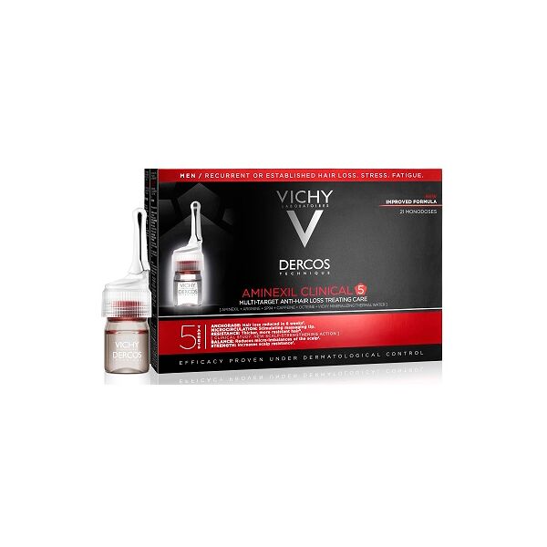 vichy (l'oreal italia spa) vichy dercos aminexil intensive 5 uomo trattamento anti-caduta multi-azione 21 fiale